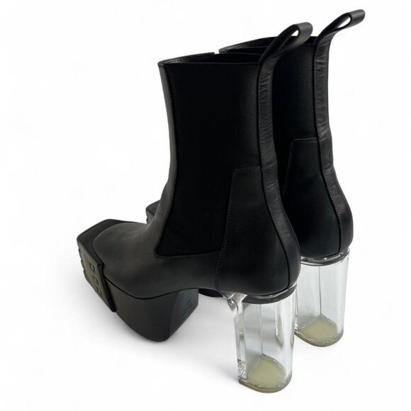 Rick owens grill kiss boot in black leather - Picture 4 of 7
